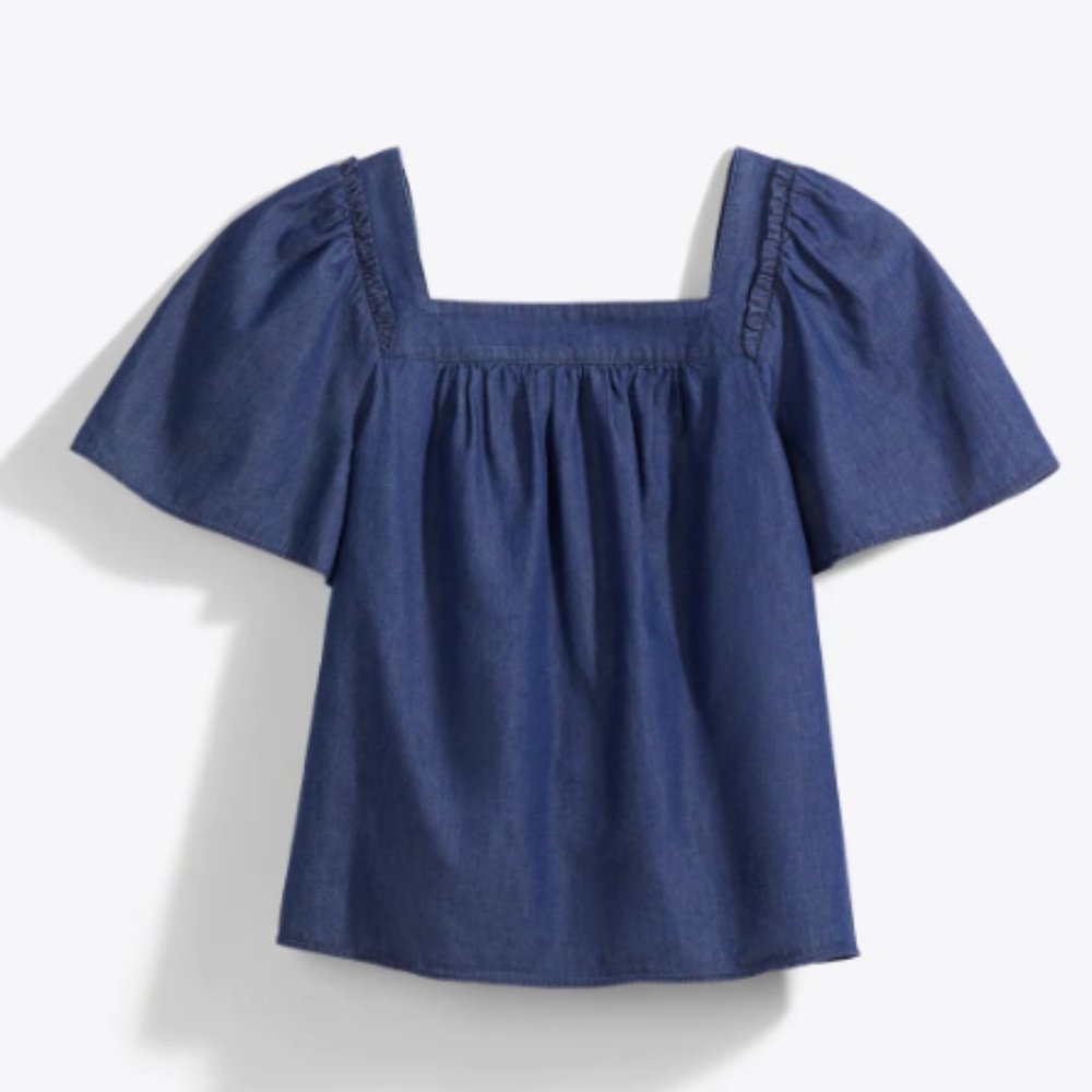 Draper James Maren Top in Chambry Dark Wash Size Small NWOT